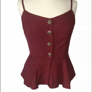 NWT style envy ruffled button front top